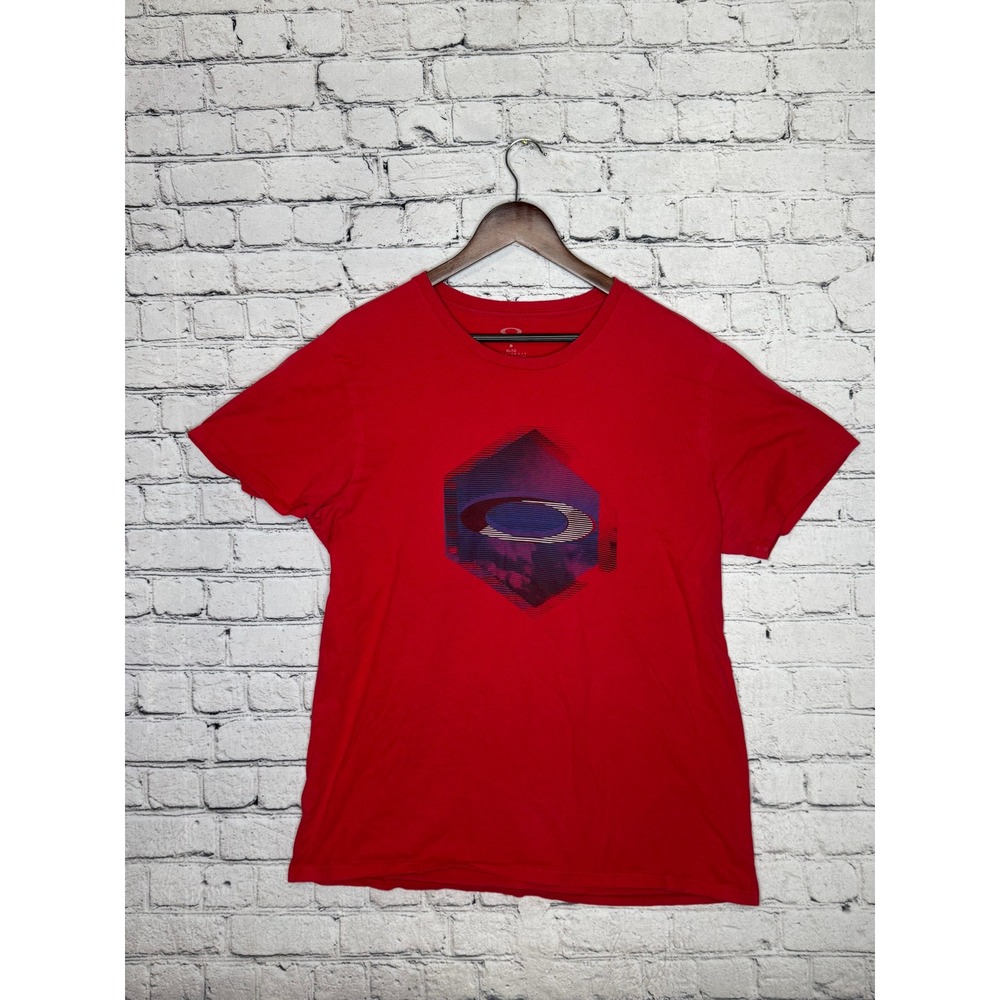 Oakley Men's Red Graphic T Shirt XL Regular Fit Short Sleeve Casual